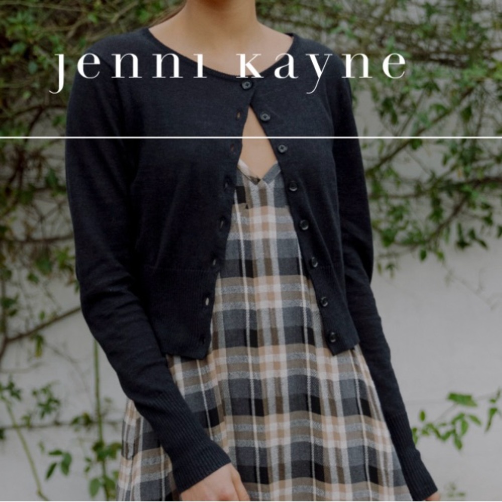 Jenni Kayne Finley Cardigan Black Linen Small